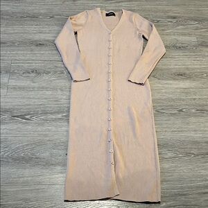 Cider Blush Long Sleeve Button-Down Dress